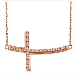 Sideways Curved Cross Necklace | Poshmark
